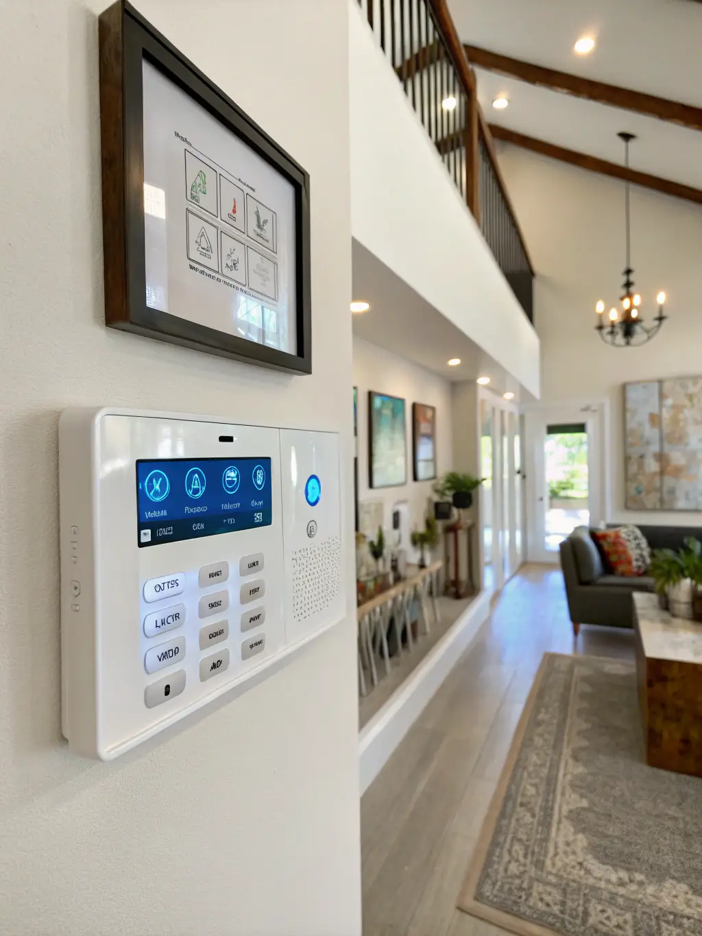 A smart alarm system detecting smoke in a residential building, showcasing its ability to detect both intruders and environmental hazards, ensuring comprehensive building security in Panama.
